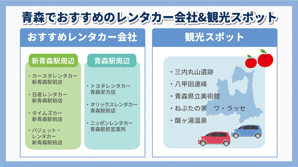 新青森駅・青森駅発！レンタカー会社の選び方とおすすめ観光スポット5